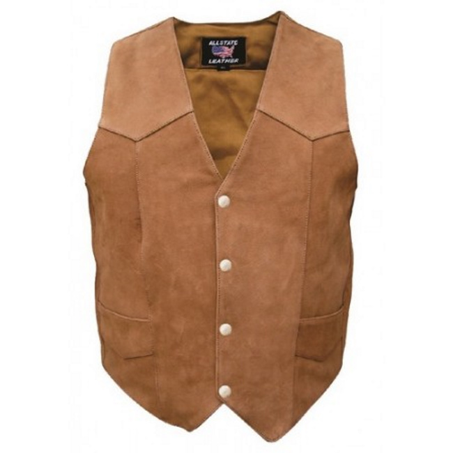 (image for) Ladies brown soft buffalo leather vest